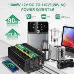 JIGUUN 600W Pure Sine Wave Inverter with USB