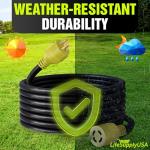 50ft 30 AMP Generator Extension Cord with Strap