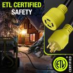 50ft 30 AMP Generator Extension Cord with Strap