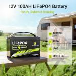 GREENOE 12V 100Ah LiFePO4 Battery Group 31 With Built-in 100A BMS,15000 Deep Cycles Rechargeable Lithium Battery Prefect for Solar System, Rvs, Marine, Vans, Trailer, Backup