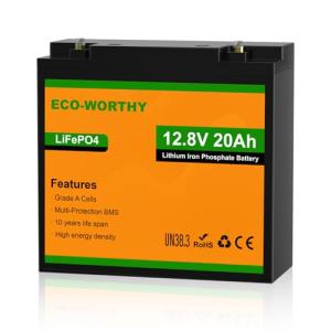 ECO-WORTHY 12V 20Ah LiFePO4 Rechargeable Battery
