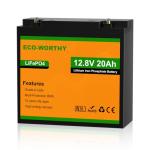 ECO-WORTHY 12V 20Ah LiFePO4 Rechargeable Battery