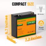 ECO-WORTHY 12V 20Ah LiFePO4 Rechargeable Battery