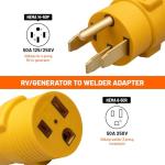 50 Amp Nema 14-50P to 6-50R Adapter Cord