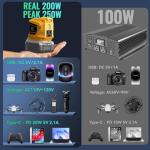 200W Portable Power Inverter for DeWALT 20V