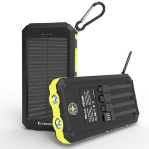Durecopow 20,000mAh Solar Power Bank with Fast Charging