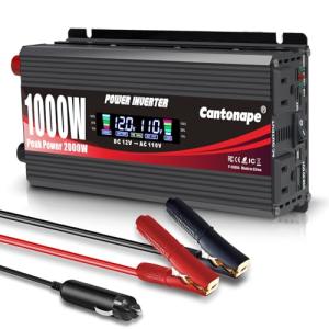 Cantonape 1000W Car Power Inverter with USB Ports