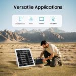 Portable Solar Generator Kit with LED Bulbs