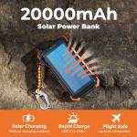 BLAVOR 20000mAh Solar Power Bank with Fast Charging