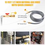 15 ft Flexible Natural Gas Hose with Quick Connect