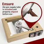 SHINESTAR Dual Fuel Camping Stove with Butane & Propane Compatibility, Portable Stove for Outdoor Cooking, Propane Adapter Hose, Wind Guard and Carrying Case Included, 7800 BTUs Output, Khaki