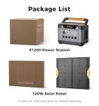 UDPOWER S1200 Solar Generator Kit with 120W Panel