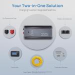 Soyond 2000W Pure Sine Wave Inverter Charger, 12V DC to 120V AC Surge 6000W, with 50A Battery AC Charger, Power Inverter w/LCD Remote Panel for RV, Boat,Truck, Compatible with Lifepo4 Battery