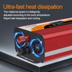 500W Pure Sine Wave Inverter (1000W Peak), 12V/24V Auto-Detect, 50Hz/60Hz Switchable, LCD Display, Type-C Fast Charging, Silent Design, Overload & Overheat Protection for RV, Home (RED-500W)