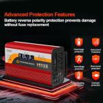 500W Pure Sine Wave Inverter (1000W Peak), 12V/24V Auto-Detect, 50Hz/60Hz Switchable, LCD Display, Type-C Fast Charging, Silent Design, Overload & Overheat Protection for RV, Home (RED-500W)