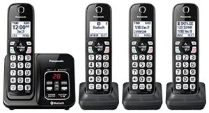 Panasonic Cordless Phone System with Bluetooth and 4 Handsets