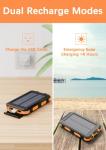 Solar Power Bank 36800mAh with Fast Charging