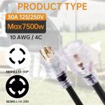 MaxWorks 25 Ft. Heavy Duty 4-Prong Generator Cord