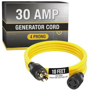 Houseables 30 Amp Heavy Duty Generator Cord 10FT