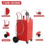 Red 45-Gallon Fuel Tank with Pump and Casters