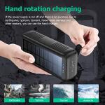 Portable 63200mAh Solar Power Bank with Hand Crank