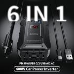 400W Car Power Inverter with USB and AC Ports