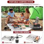 MOZODAWN Dual Fuel Portable Camping Stove 10500 BTU