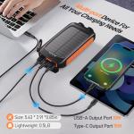 20000mAh Solar Power Bank with LED Flashlight