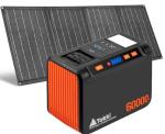 Takki Solar Generator 250W Portable Power Station with 40W Solar Panels 222Wh Pure Sine Wave Camping Lithium Battery Power Bank with AC 110V Outlet for Camping CPAP Home Use Emergency Outdoor