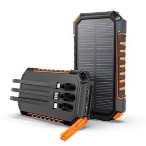 Hiluckey 27000mAh Solar Charger with 3 Cables
