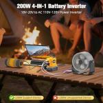 200W Portable Power Inverter for DeWALT 20V