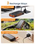 Hiluckey 27000mAh Solar Charger with 3 Cables