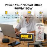 BALDR Portable Power Station 28000mAh, 90Wh LiFePO4 Battery Backup Camping Solar Generator Fast Charging with AC Outlet 150W Peak Power Bank for Home Backup Outdoor Emergency