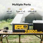 BALDR Portable Power Station 28000mAh, 90Wh LiFePO4 Battery Backup Camping Solar Generator Fast Charging with AC Outlet 150W Peak Power Bank for Home Backup Outdoor Emergency