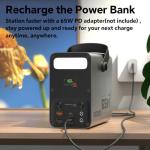 Power Bank 60000mAh Power Station High Capacity Fast Charging PD 65W LiFePO4 Portable Outdoor Generator with DC 12V/3A Output & LCD Display Battery Bank for iPhone 17, Samsung, iPad,MacBook & Camping