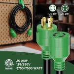 RVGUARD 25ft 30 Amp Generator Extension Cord