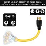 30 Amp to 110 Generator Power Cord Adapter