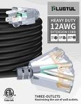 25Ft Heavy Duty 12/3 Outdoor Extension Cord