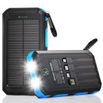 Durecopow 20,000mAh Solar Power Bank with Flashlight