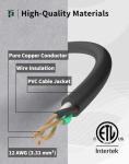25Ft Heavy Duty 12/3 Outdoor Extension Cord