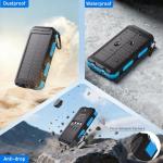 Durecopow 20,000mAh Solar Power Bank with Flashlight