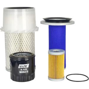 XYZIL Maintenance Filter Kit Compatible with John Deere 955 Engine 3TN84 Compact Utility Tractor M806419 M801209 T111383 AM108184 AM108185 Dual Stage Air Cleaner (Oil Fuel Air Filter Kit)