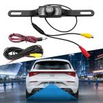 KoiLuvGo Car License Plate Backup Camera, 170°Wide-Angle Night Vision LED Camera, 8-Light Infrared Vehicle Camera, Anti-Fog HD Car Rear View Camera, for Cas Trucks SUVs Reverse Camera Systems