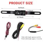 KoiLuvGo Car License Plate Backup Camera, 170°Wide-Angle Night Vision LED Camera, 8-Light Infrared Vehicle Camera, Anti-Fog HD Car Rear View Camera, for Cas Trucks SUVs Reverse Camera Systems