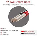 Alanph 2Pack 12AWG Solar 45A Connecter to O Ring Terminal, Dual Fuse Holder Cable, Compatible with Anderson Connector Port, for Automotive Portable Power Station Solar Generators- 2FT