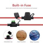 Alanph 2Pack 12AWG Solar 45A Connecter to O Ring Terminal, Dual Fuse Holder Cable, Compatible with Anderson Connector Port, for Automotive Portable Power Station Solar Generators- 2FT