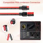 Alanph 2Pack 12AWG Solar 45A Connecter to O Ring Terminal, Dual Fuse Holder Cable, Compatible with Anderson Connector Port, for Automotive Portable Power Station Solar Generators- 2FT