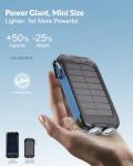 Solar Power Bank 20000mAh Portable Charger 15W Fast Charging with USB-A and USB-C Ports Battery Bank Compatible with iPhone, Samsung, Waterproof, Emergency LED Flashlights for Camping, Hiking, Outdoor