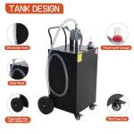 45 Gallon Black Gas Tank with Pump for Garage, Farm, Workshop and Jobsite, Hand Push Mobile Fuel Storage Cart on Locking Casters, Heavy Duty Gasoline and Diesel Tank for Convenient Refueling