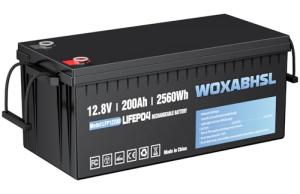 WOXABHSL 12V 200Ah LiFePO4 Battery - 4000+ Deep Cycles, Built-in BMS, UL-Certified for Trolling Motors, Boat, Marine, RV, Solar & Emergency Power
